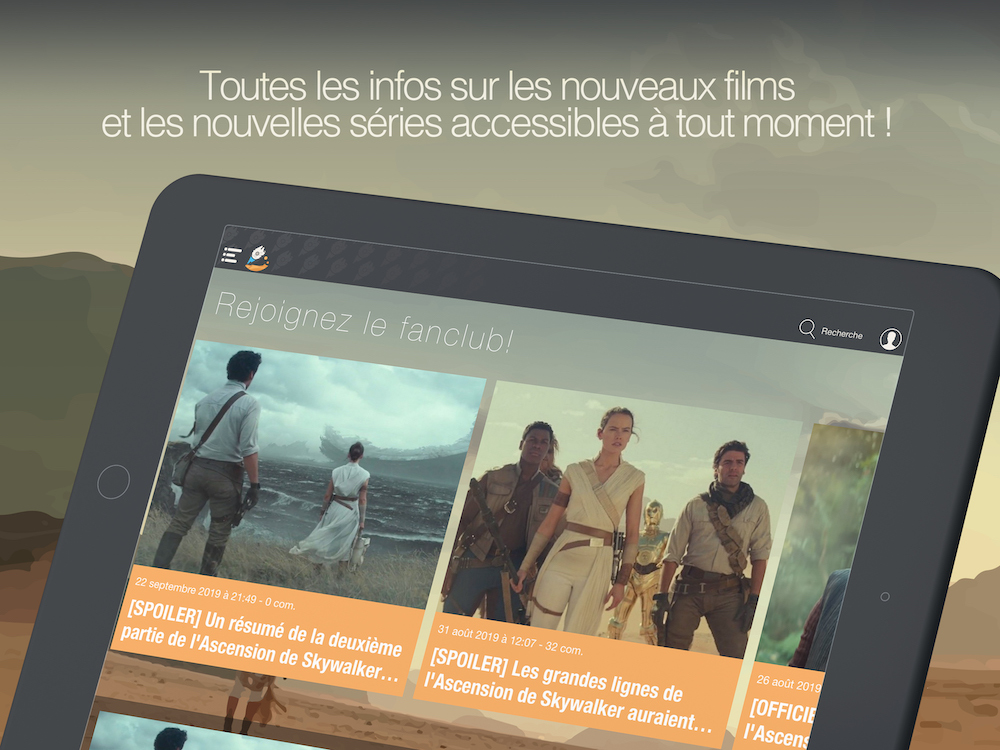Avez-vous l'application mobile du fan club Star Wars ?